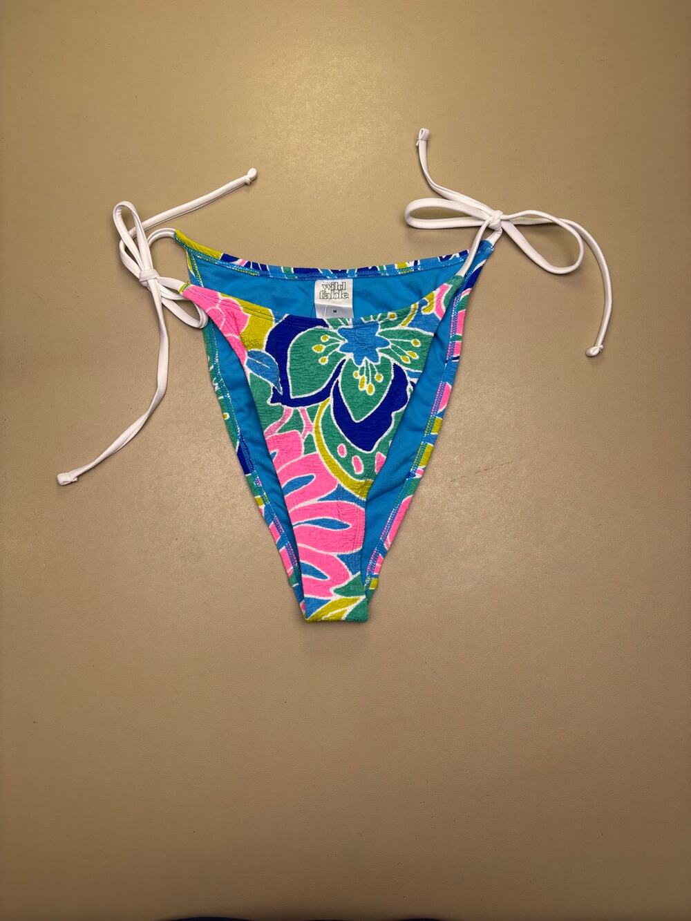 Wild Fable Bikini Bottoms M Floral Tie Side Low Rise Ultra High Leg NWT